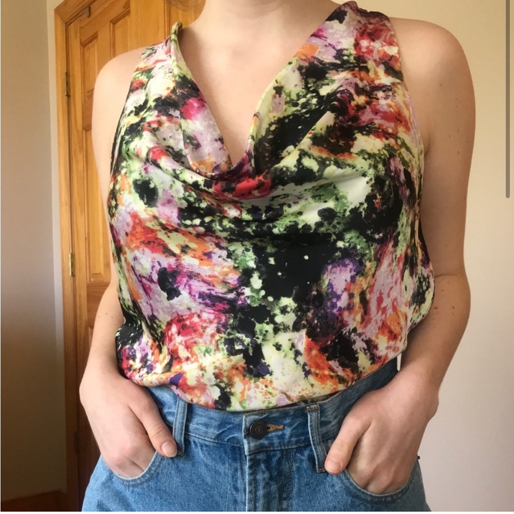 Cowl Neck Silky Tank